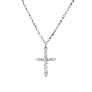 NEWBUY Brand Gold Link Chain Necklace Religious Jewelry Classic Cross Pendant Necklace For Women Men Cubic Zirconia Necklace