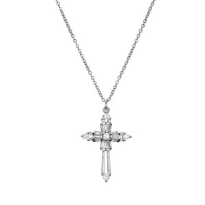 NEWBUY Brand Gold Link Chain Necklace Religious Jewelry Classic Cross Pendant Necklace For Women Men Cubic Zirconia Necklace