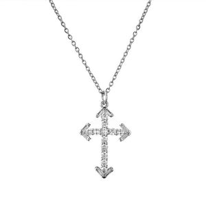 NEWBUY Brand Gold Link Chain Necklace Religious Jewelry Classic Cross Pendant Necklace For Women Men Cubic Zirconia Necklace