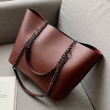 Load image into Gallery viewer, Solid Color PU Leather Shoulder Bags For Women 2019 Chain High Capacity Handbags Travel Luxury Hand Bag Female Shoulder Bag