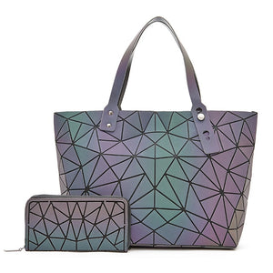 New Set Crossbody Bags For Women 2019 Fashion Luminous Handbag Lady Shopping Hand bags Holographic geometric Purses and Handbags