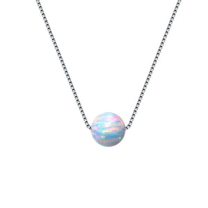 Silver Necklace 925 Sterling Silver Necklace For Women 5mm Opals Silver Chain 925 Fine Elegant Jewelry Gift