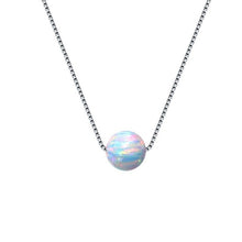 Load image into Gallery viewer, Silver Necklace 925 Sterling Silver Necklace For Women 5mm Opals Silver Chain 925 Fine Elegant Jewelry Gift