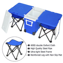 Load image into Gallery viewer, Outdoor Picnic Foldable Multi-function Rolling Cooler Upgraded Stool Red tables and chairs  patio furniture   folding table