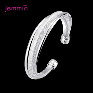 Retro Star 925 Sterling Silver Bangles Women Bracelet Fashion Glossy Simple Luxury Jewelry Adjustable Opening Hand Chains