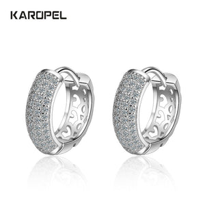 Zircon Charm silver Earrings For Women pendientes oorbellen Fashion 925 Sterling Silver Dazzling CZ Mosaic