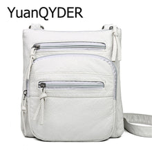 Load image into Gallery viewer, Small Soft Bag Casual Women Bag Purse Wash White Leather Shoulder Bag Handbag Adjustable Women Pocket Bag Ladies Messenger Bag