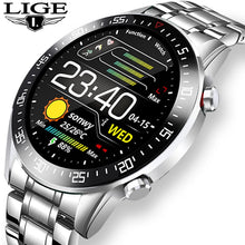 Load image into Gallery viewer, LIGE 2020 fashion Full circle touch screen Mens Smart Watches  IP68 Waterproof Sports Fitness Watch Luxury Smart Watch for men