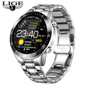 LIGE 2020 fashion Full circle touch screen Mens Smart Watches  IP68 Waterproof Sports Fitness Watch Luxury Smart Watch for men