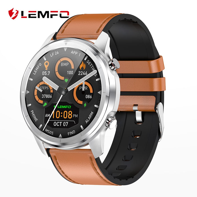 LEMFO LF26 1.3 Inch Full Touch 360*360 HD Amoled Screen Smart Watch Men Bluetooth 5.0 Weather Watch Face Smartwatch For Android