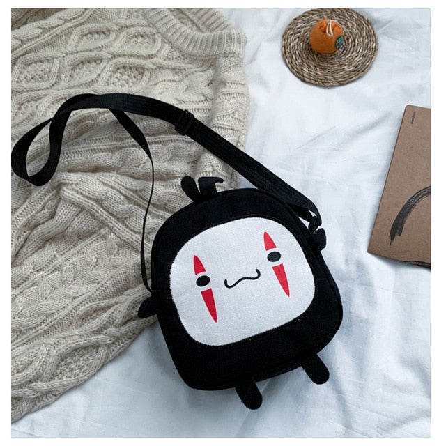 NEW Harajuku Cute Canvas Cartoon Printed Crossbody Shoulder Bag Fashion Student Girl's Shopping Phone Small Square Bag
